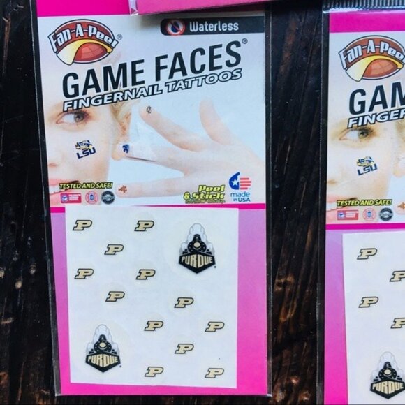 PURDUE BOILERMAKERS Lot of 5 Packs of Stick on Tattoos NEW NIP - Picture 3 of 4